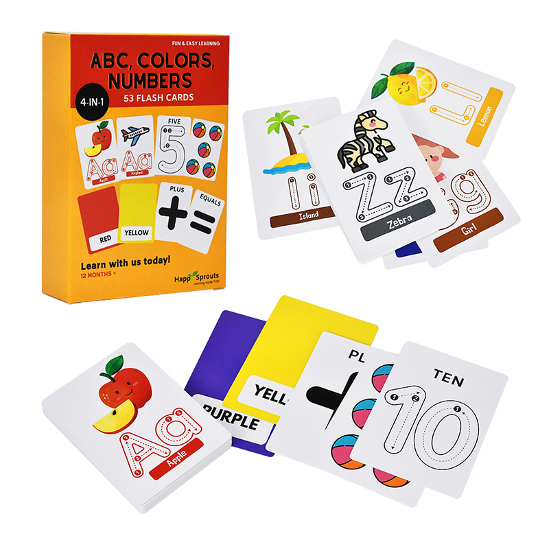 4-in-1 Kids Learning Flash Cards ABC Alphabet, Numbers, Colors & Math Symbols 53 Educational Flash Cards for Toddlers-1 (4)