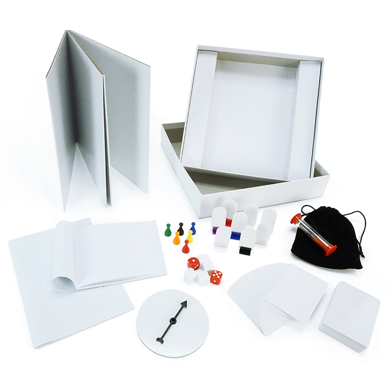 DIY Board Game Design Kit – Blank Board Game Creator Set with Cards, Dice, Spinner & Pawns Custom Tabletop Game Making Kit for Family, Classroom & Party (2)